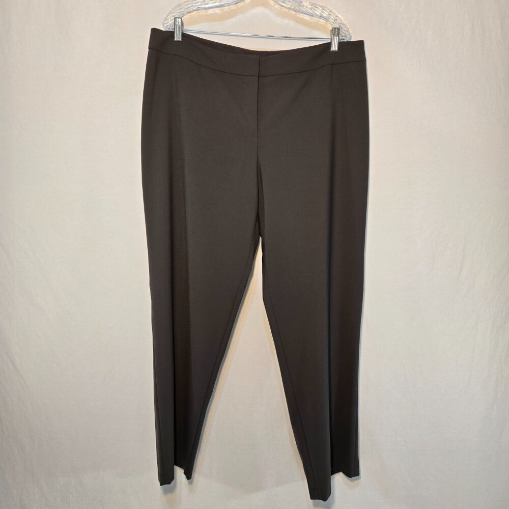 EILEEN FISHER Old Money Minimalist Olive Green Straight Leg Size XL New NO Tags!
